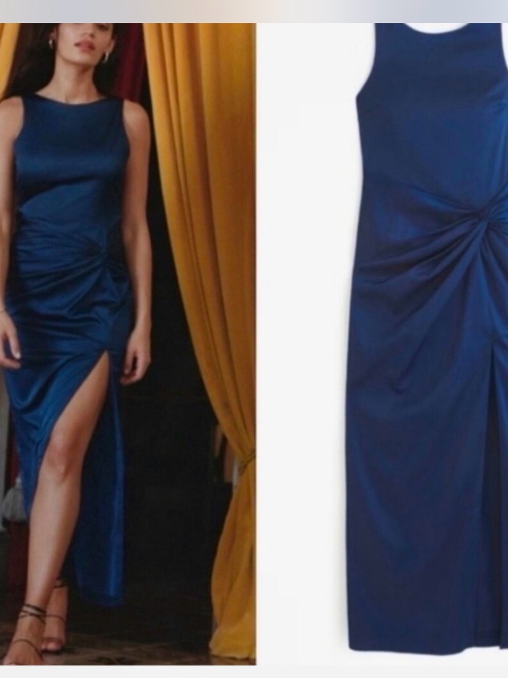 Abercrombie & Fitch Midnight Blue High-Low Twist Dress